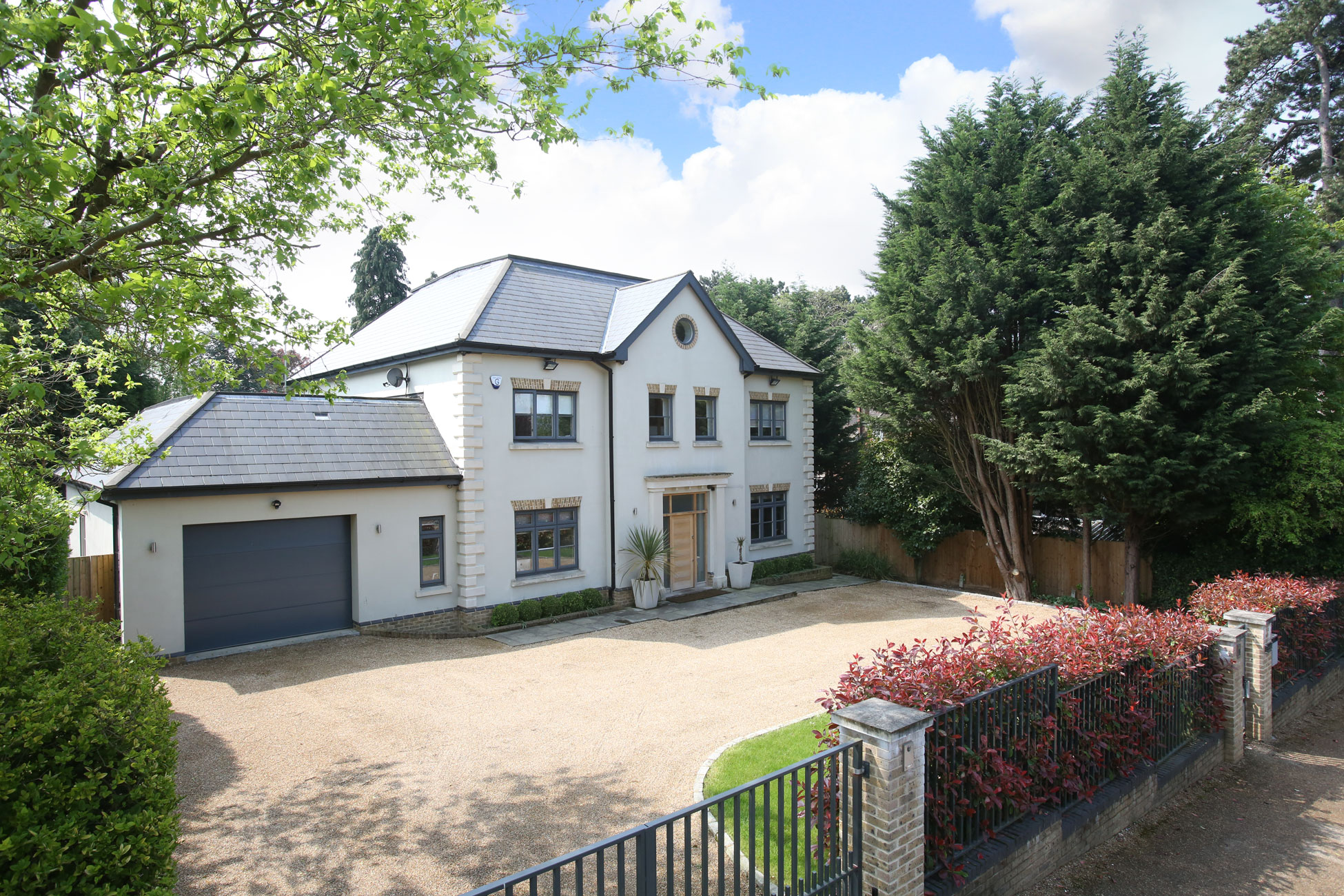 Elevated property photography, house + driveway