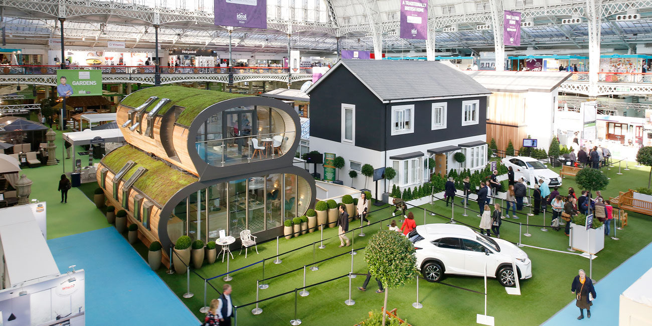Ideal Home Show photography elevated view